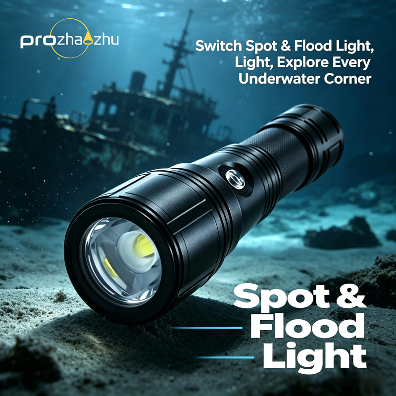 DL-B20 3000LM XPH50 Focusable Beam Dive Torch IP68 100M Waterproof USB-C Direct Charge 26650 Battery Scuba Diving Flashlight