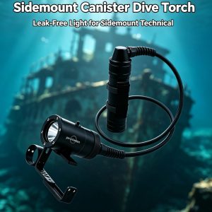 PROZHAOZHU DL-D09-6B-S 2500LM 4000LM Sidemount Canister Diving Light IP68 150M Magnetic Switch Cave Wreck Rechargeable Lamp